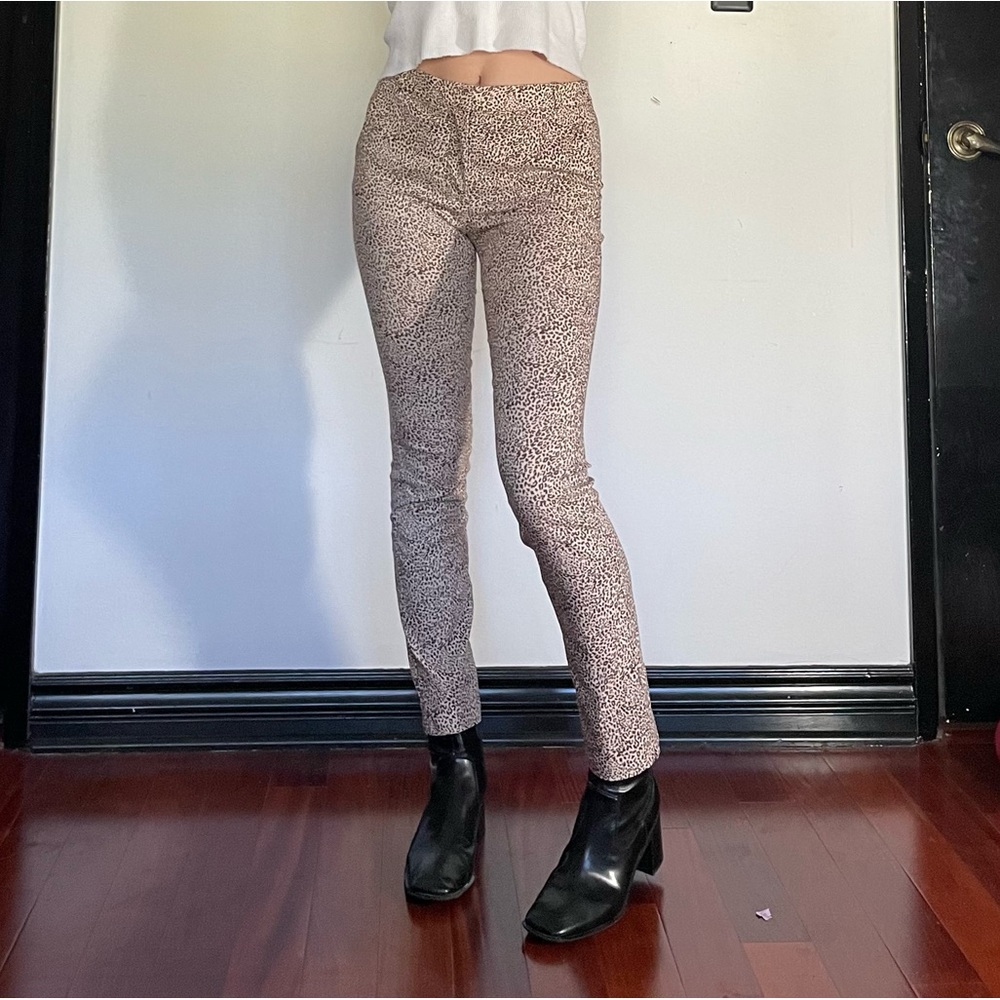 MANGO cigarette trousers in leopard. Size 2. Worn once.